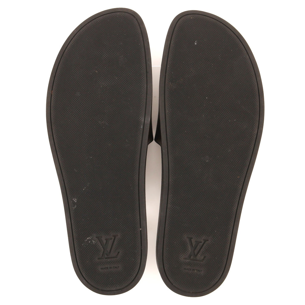 Men's Waterfront Slide Mule Sandals Monogram Canvas and Rubber