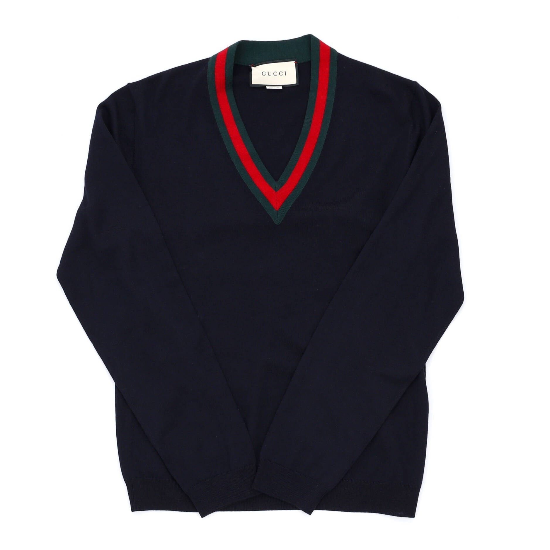 Men's Web V Neck Pullover Sweater Wool