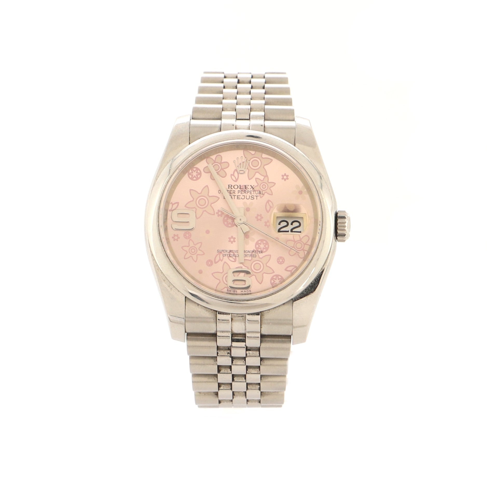 Oyster Perpetual Datejust Automatic Watch Stainless Steel with Flower Dial 36