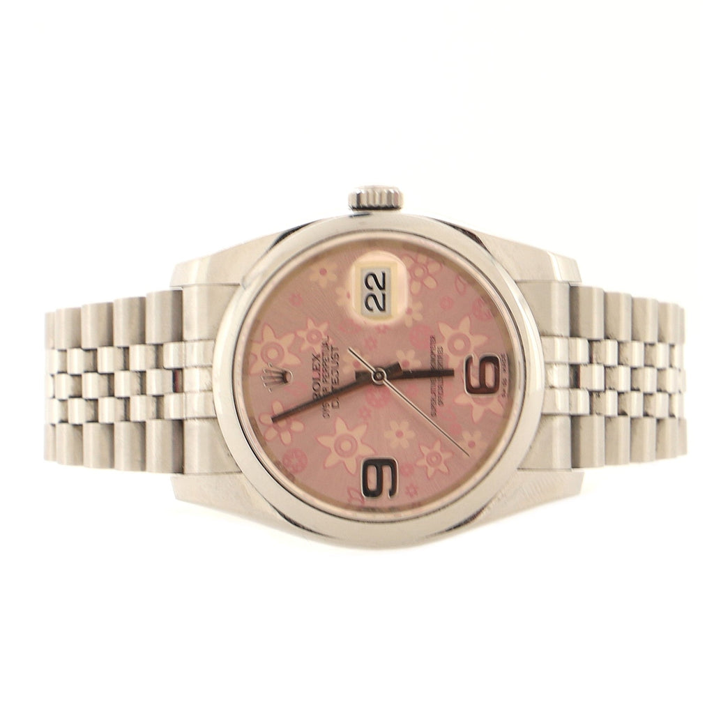Oyster Perpetual Datejust Automatic Watch Stainless Steel with Flower Dial 36