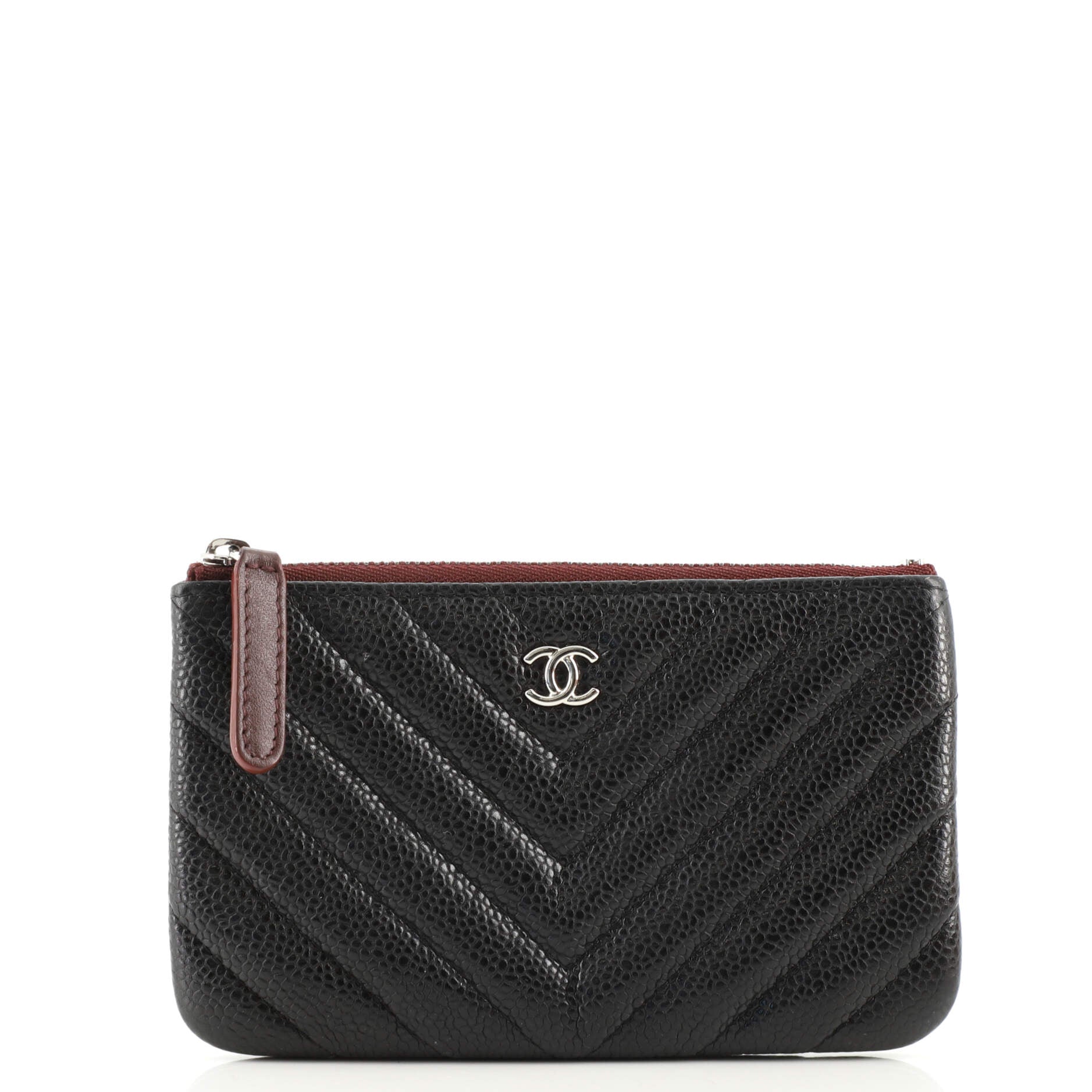 Classic O Case Pouch Chevron Caviar Mini