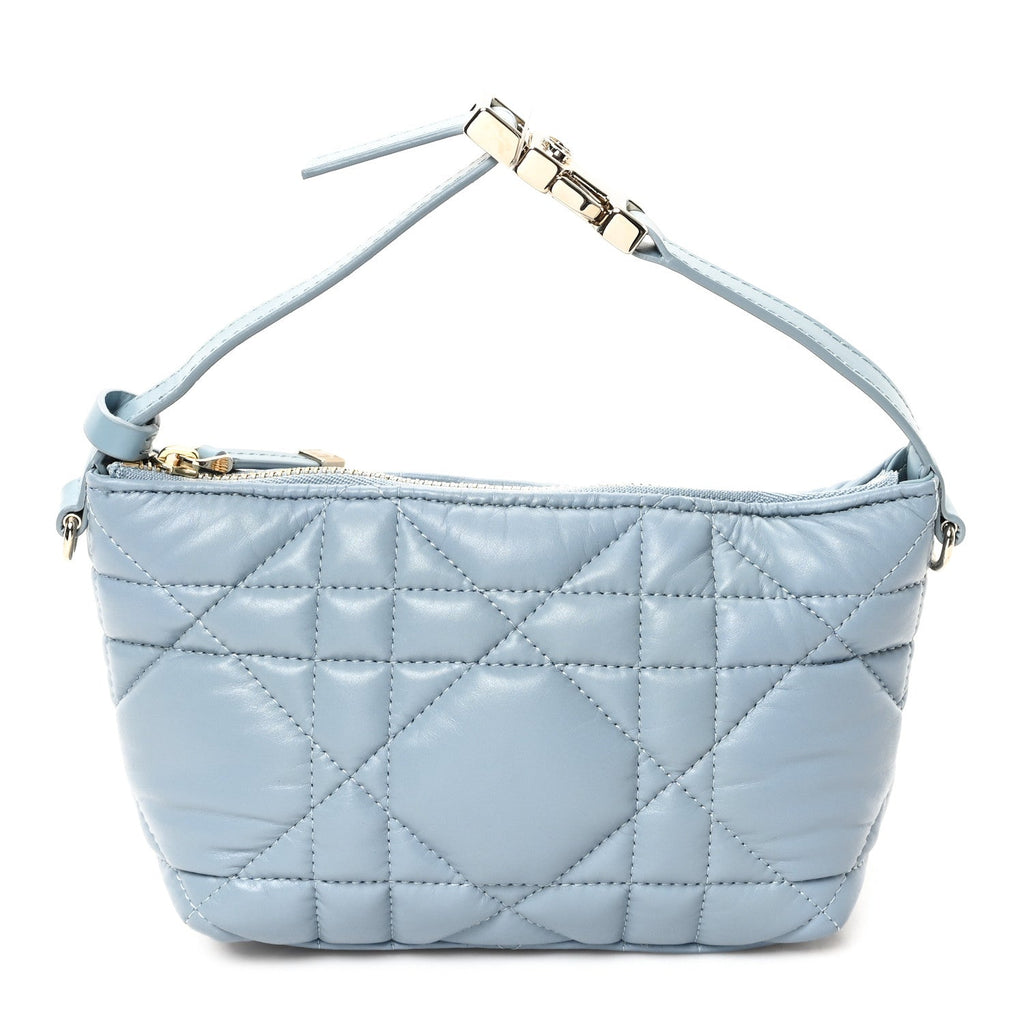 Calfskin Macrocannage Small Diortravel Nomad Pouch Bracing Blue