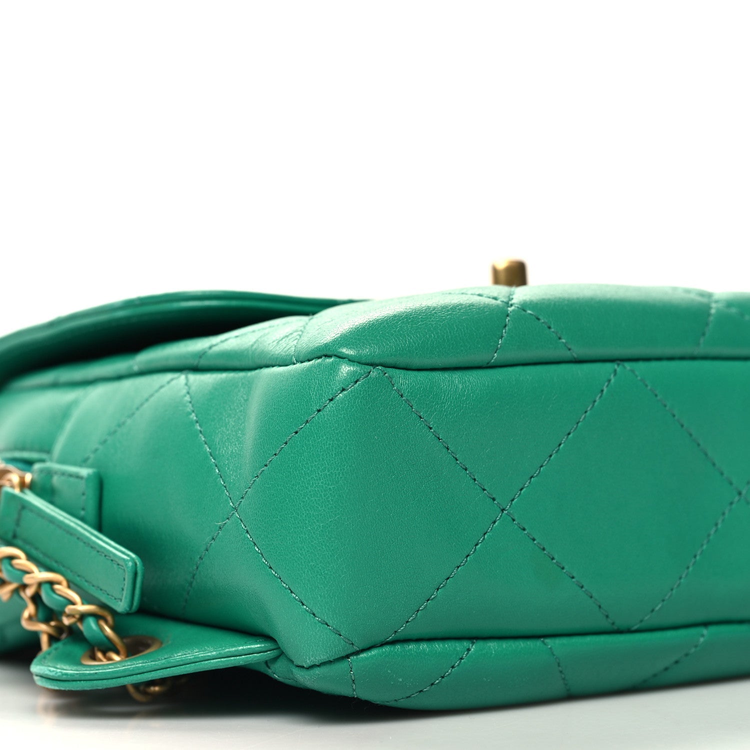 Lambskin Quilted Chain CC Backpack Green