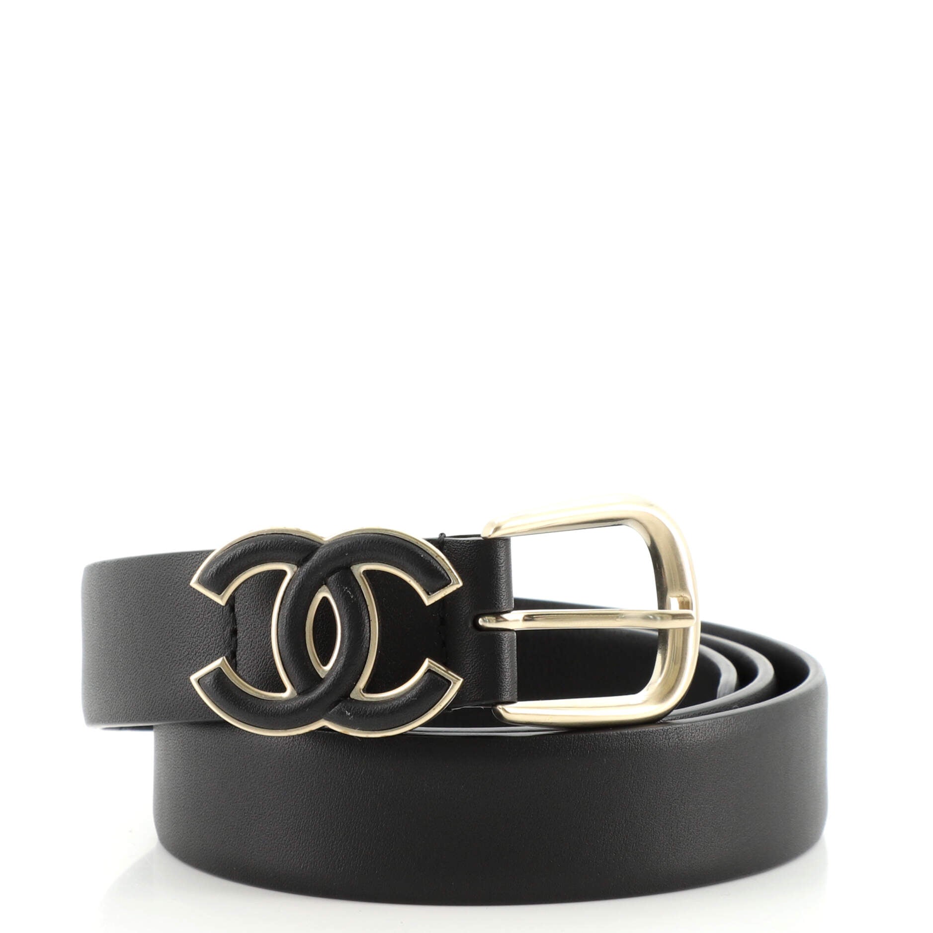CC Emblem Buckle Belt Leather Medium 75