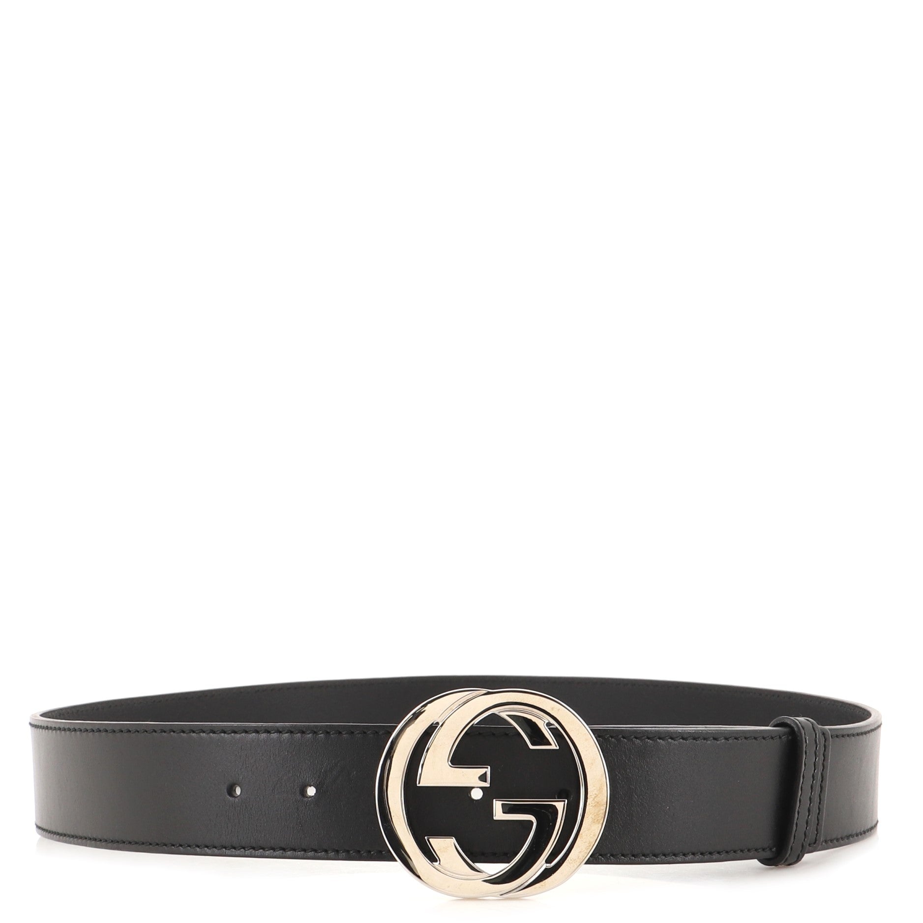 Interlocking G Belt Leather Wide 90