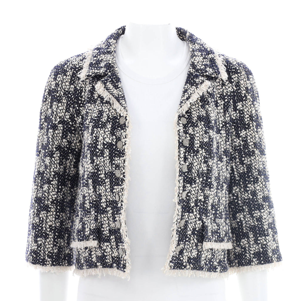 Women's Vintage Button Up Bolero Jacket Tweed