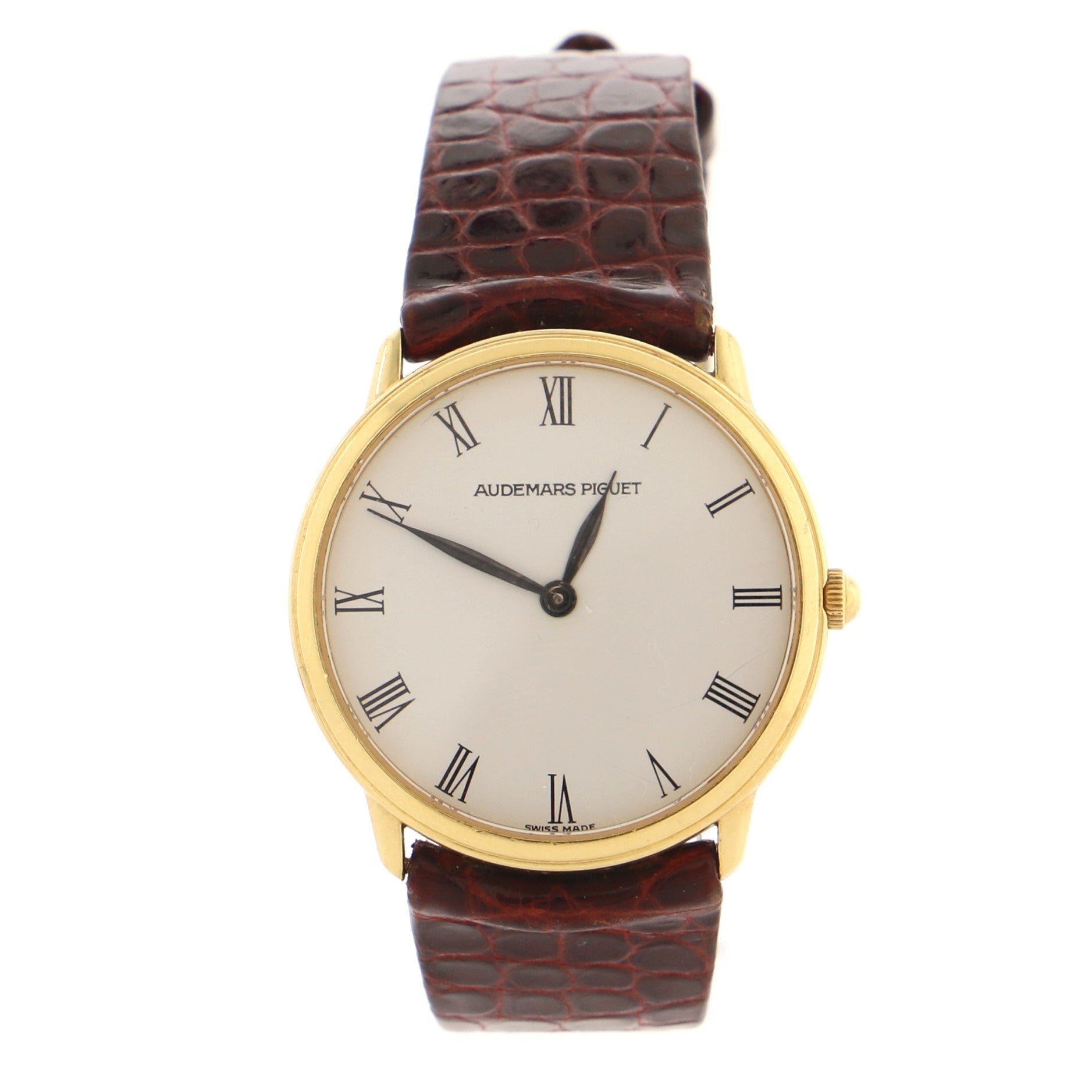 Classic Quartz Watch Yellow Gold and Alligator 31