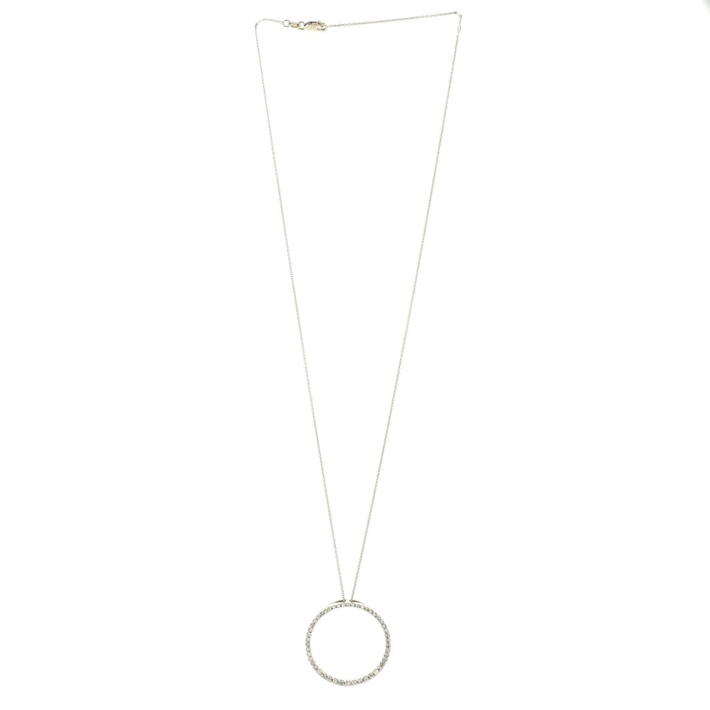 Tiny Treasures Circle of Life Pendant Necklace 18K White Gold with Diamonds Medium