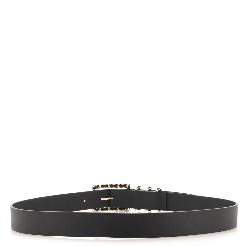 Woven Chain CC Belt Leather with Metal Medium 95
