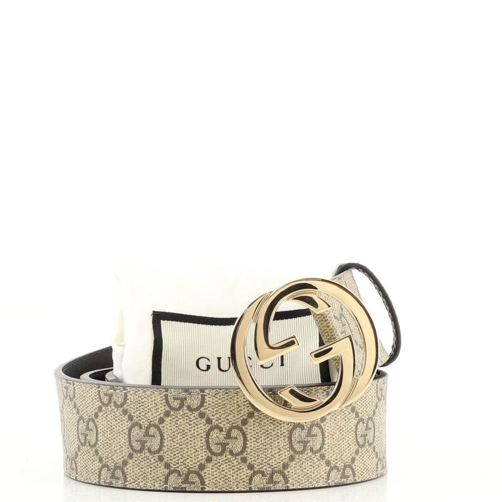 Interlocking G Belt GG Coated Canvas Wide 90