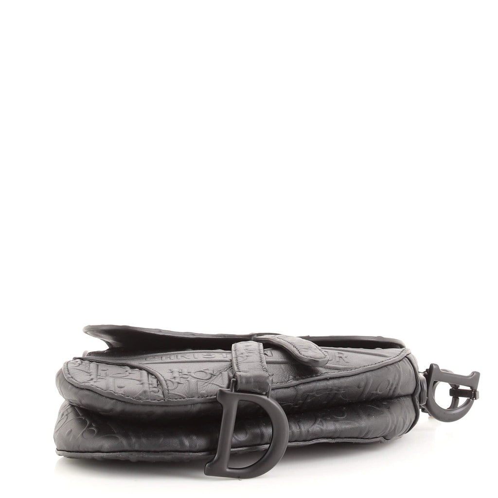 Saddle Handbag Oblique Embossed Calfskin Mini