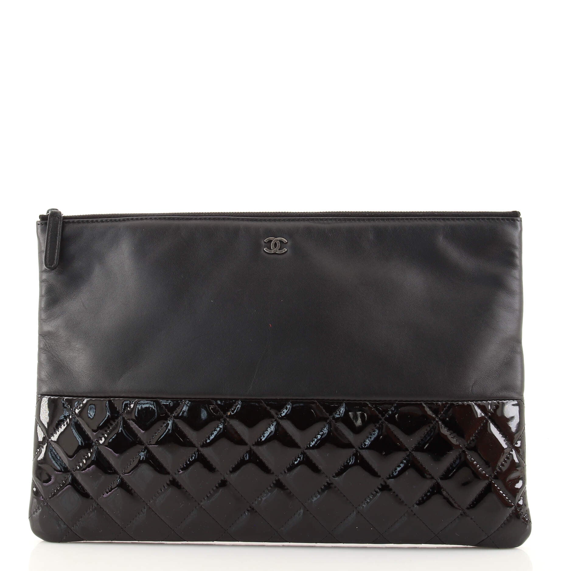 O Case Clutch Lambskin and Quilted Patent Large