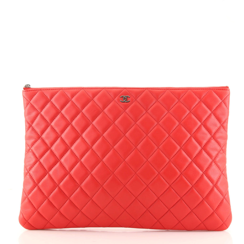 O Case Clutch Quilted Lambskin Large