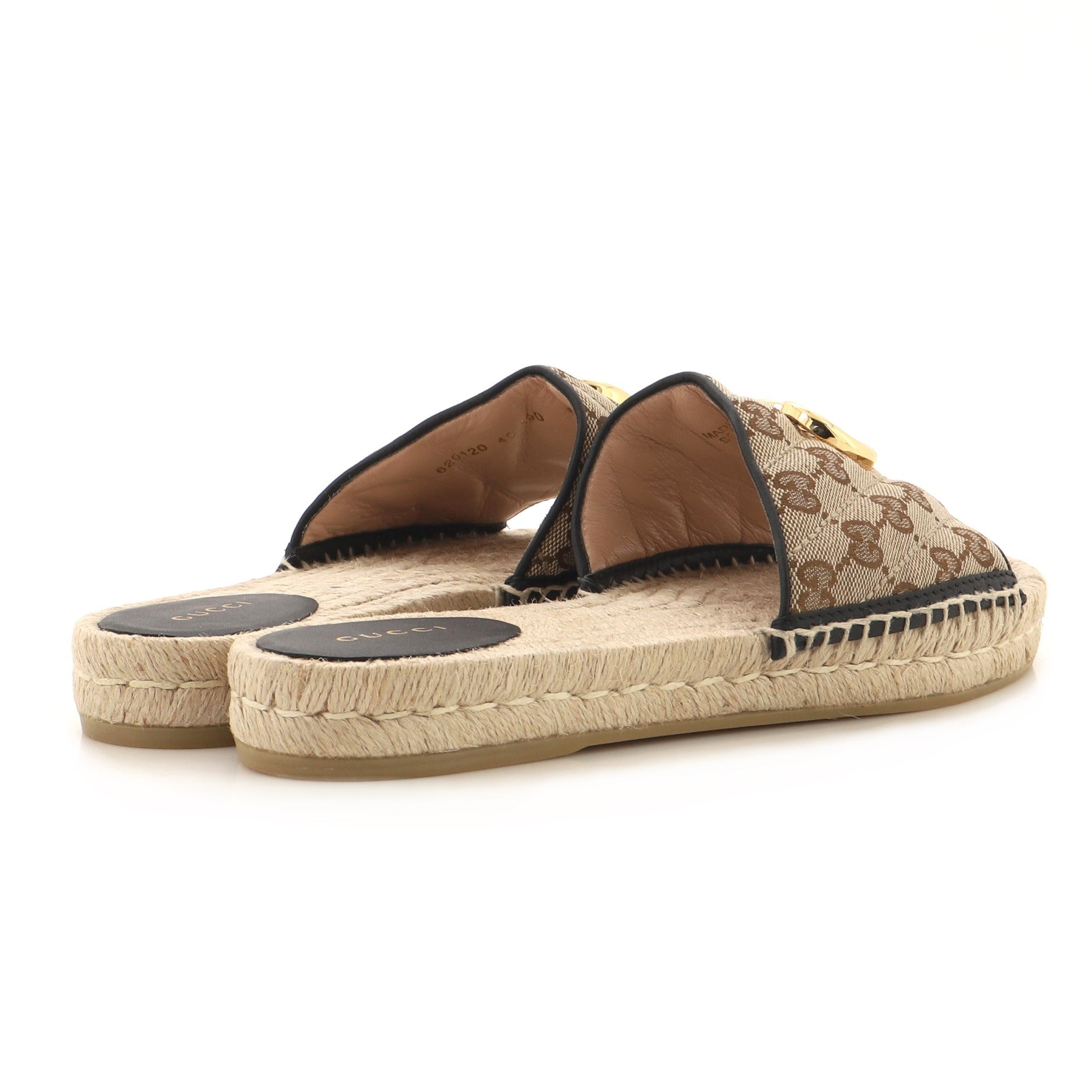 Women's GG Marmont Espadrilles Slide Sandals Diagonal Quilted GG Canvas