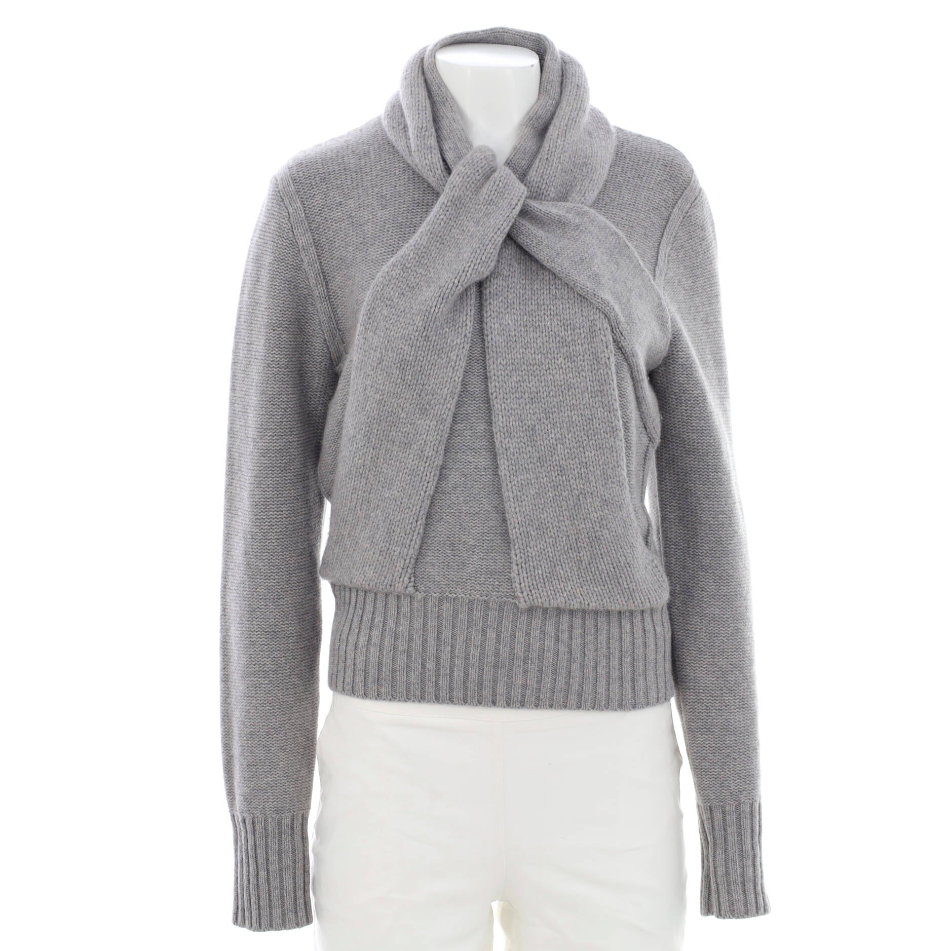 Women's Knotted Cowl Neck Sweater Cashmere
