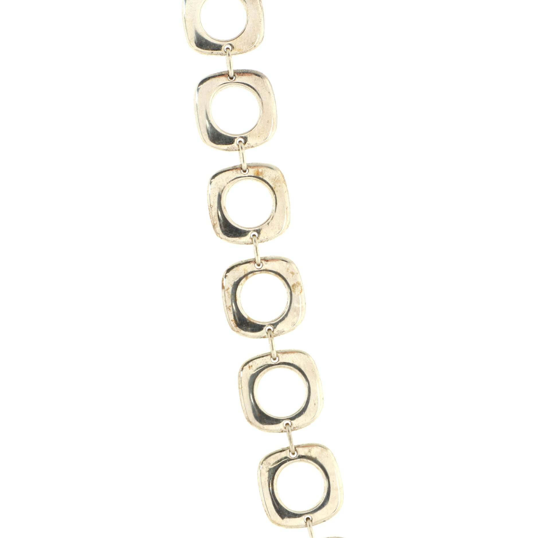 Elsa Peretti Square Cushion Link Necklace Sterling Silver