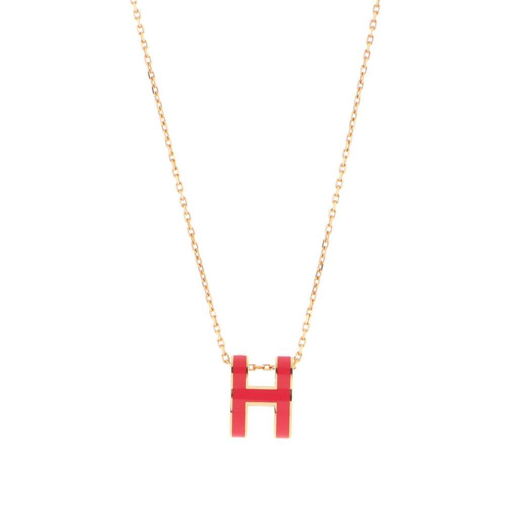 Pop H Pendant Chain Necklace Metal and Enamel