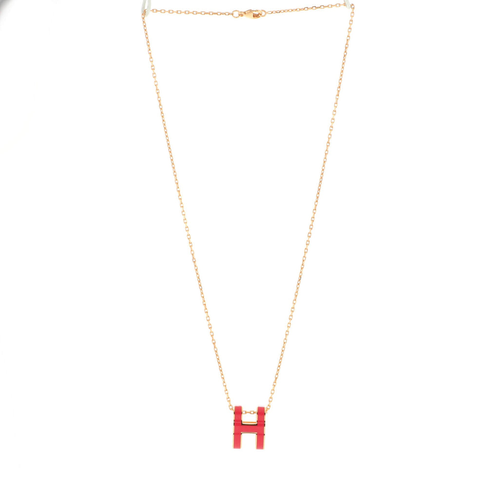 Pop H Pendant Chain Necklace Metal and Enamel