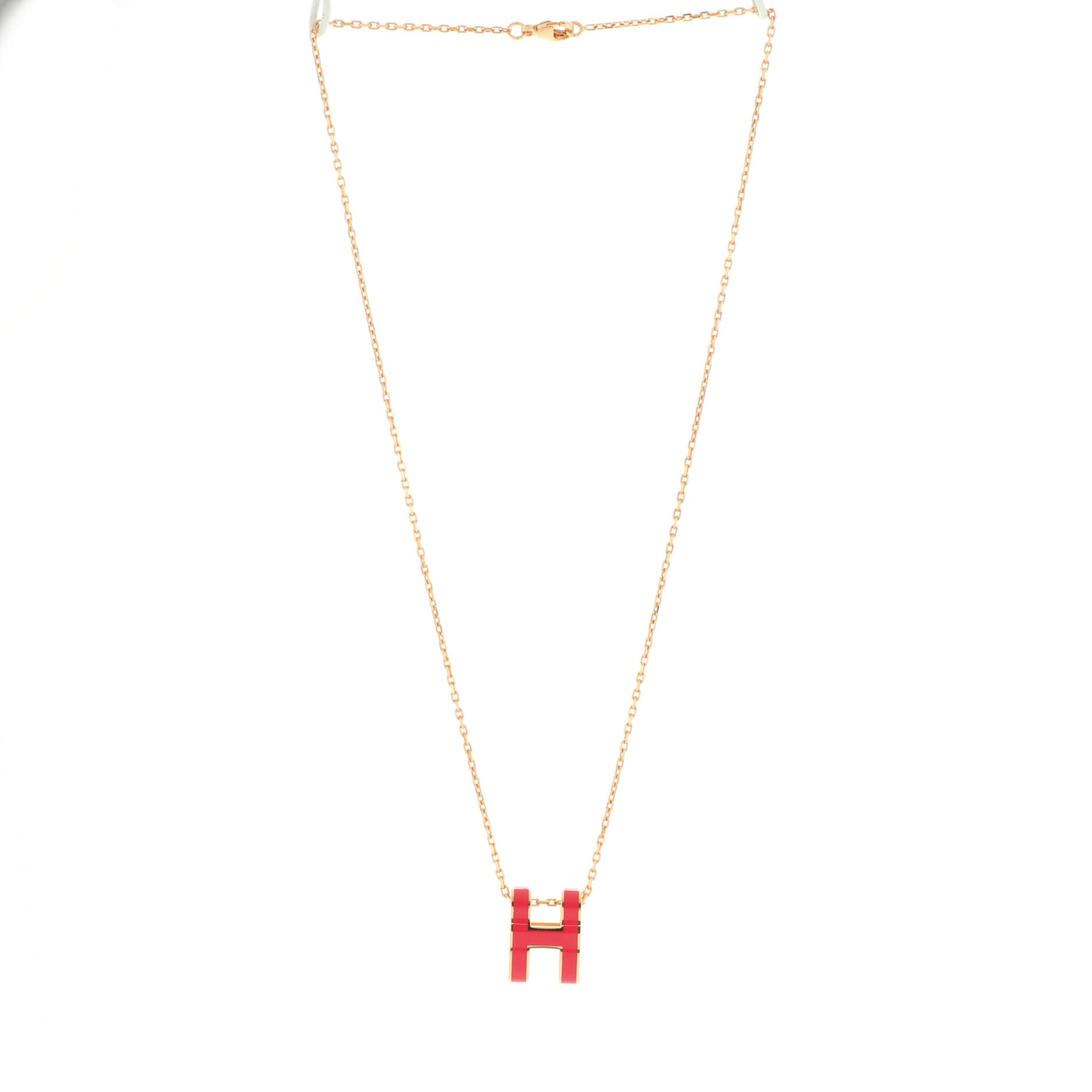 Pop H Pendant Chain Necklace Metal and Enamel