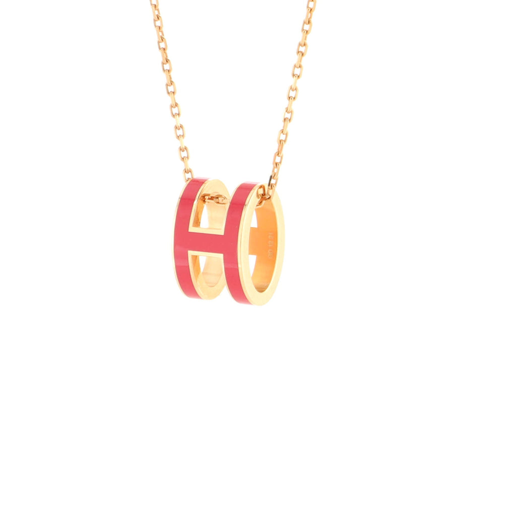 Pop H Pendant Chain Necklace Metal and Enamel
