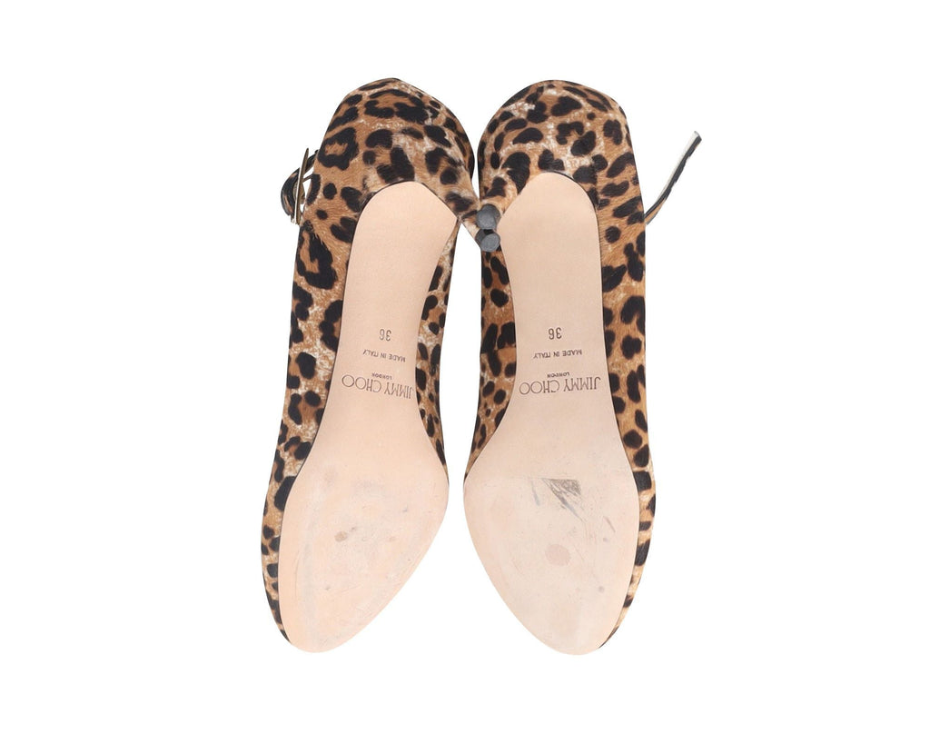 Jimmy Choo Helena 65 Leopard Print Pumps in Calf Hair Leather