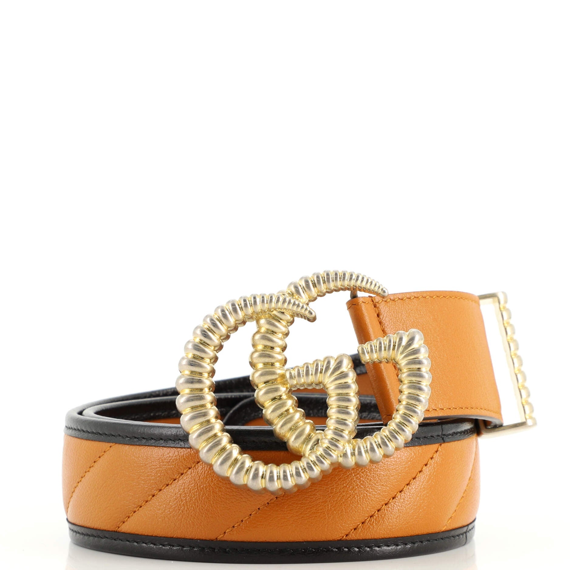 Torchon GG Marmont Belt Diagonal Quilted Leather Wide 85