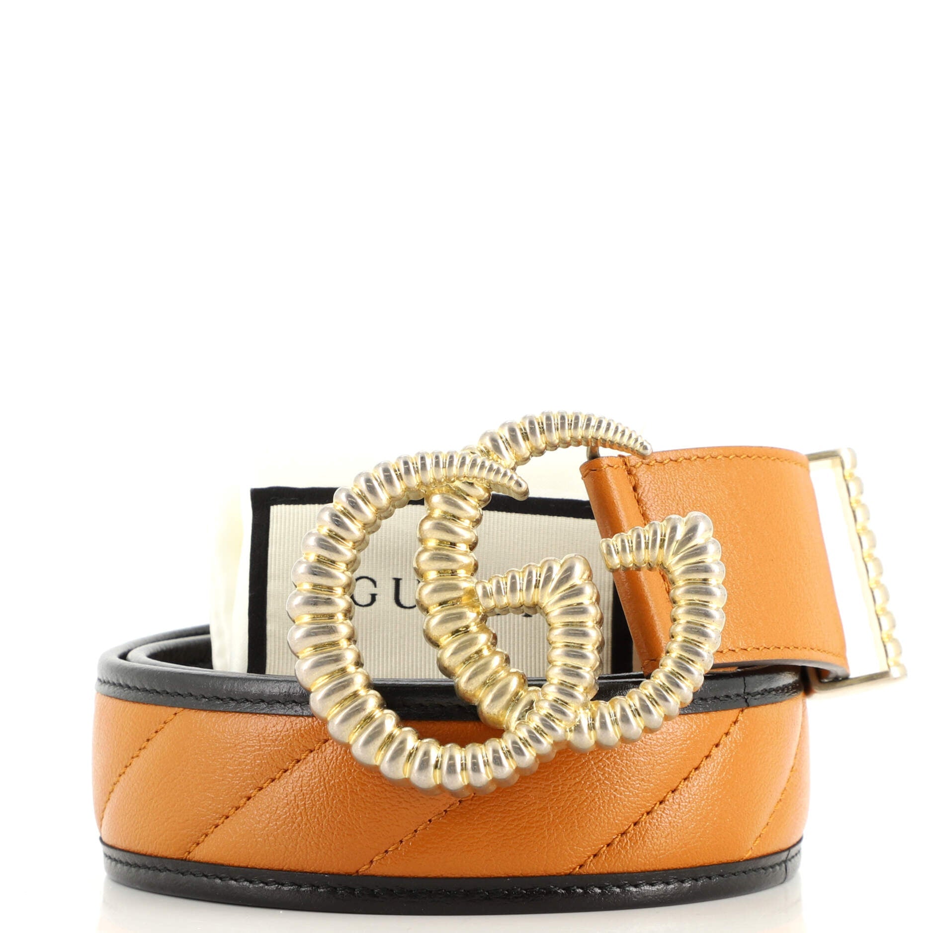 Torchon GG Marmont Belt Diagonal Quilted Leather Wide 85