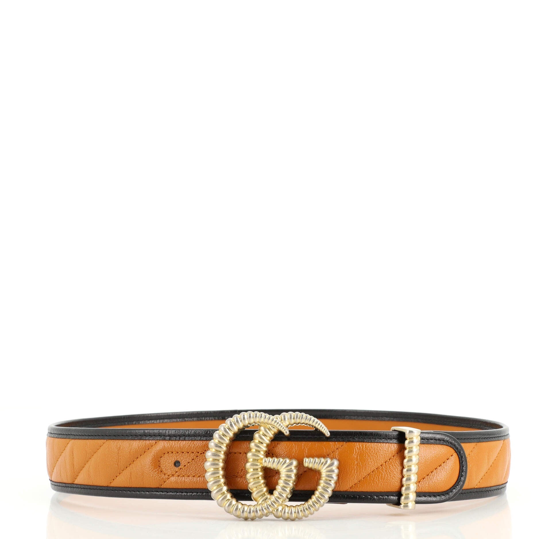 Torchon GG Marmont Belt Diagonal Quilted Leather Wide 85