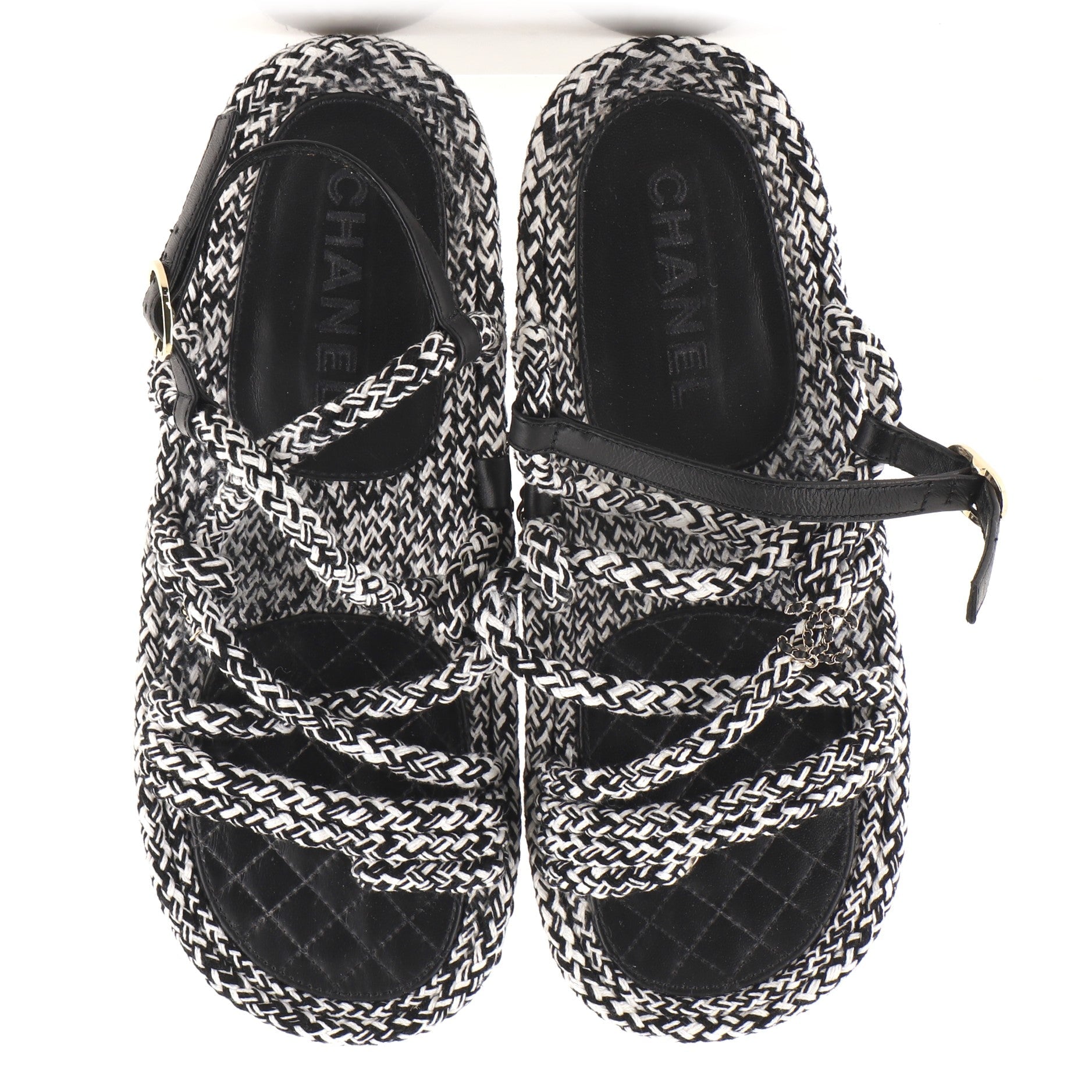 Women's CC Chain Sandals Braided Cord
