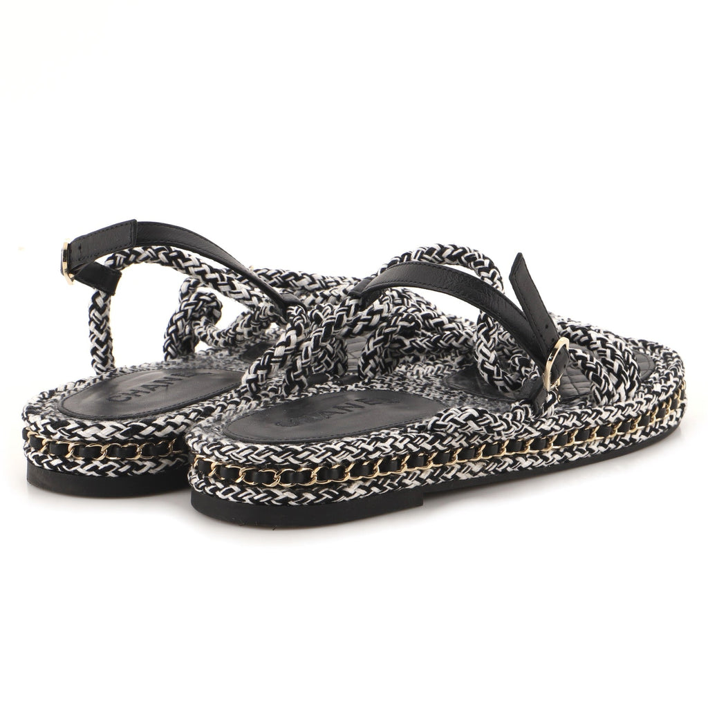Women's CC Chain Sandals Braided Cord