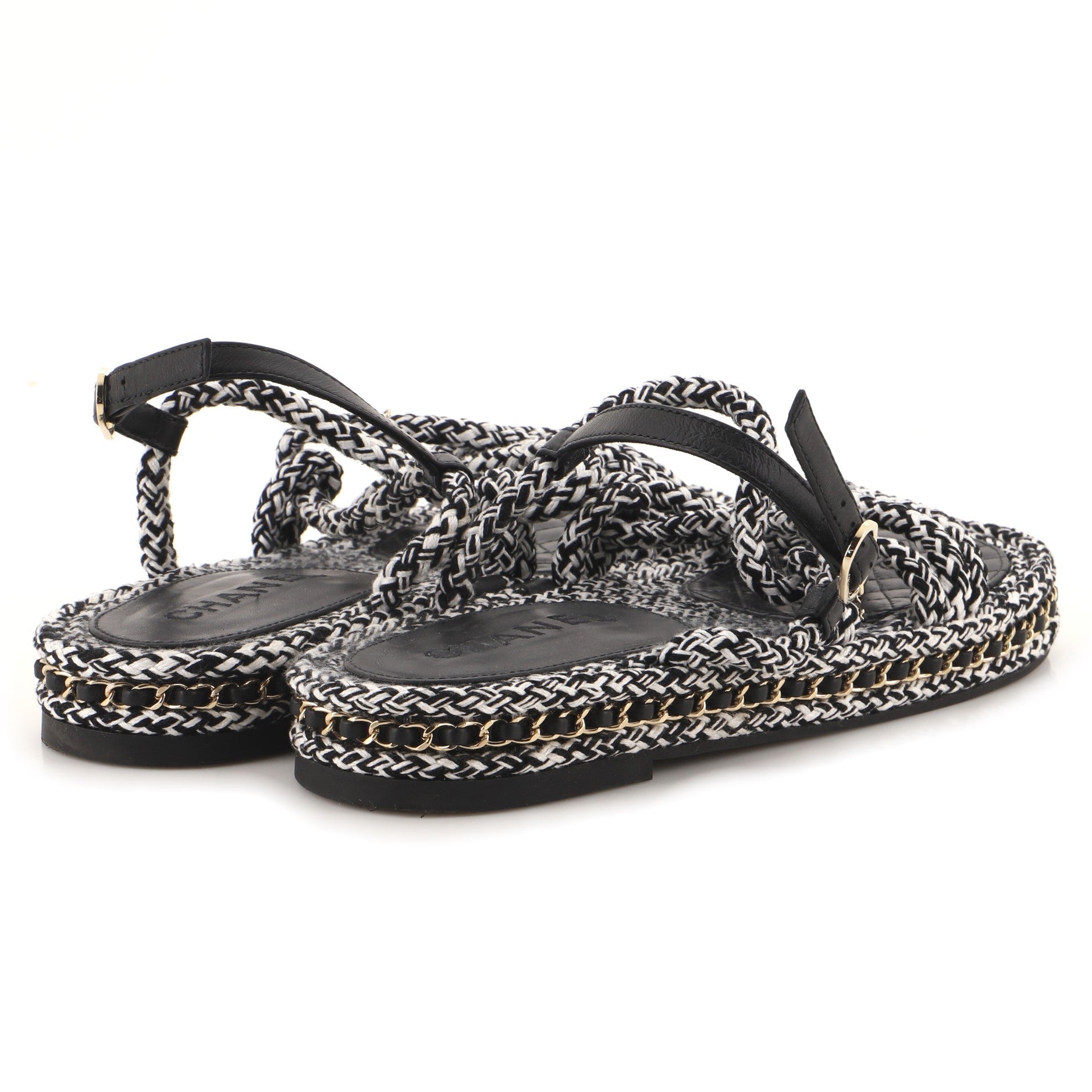 Women's CC Chain Sandals Braided Cord