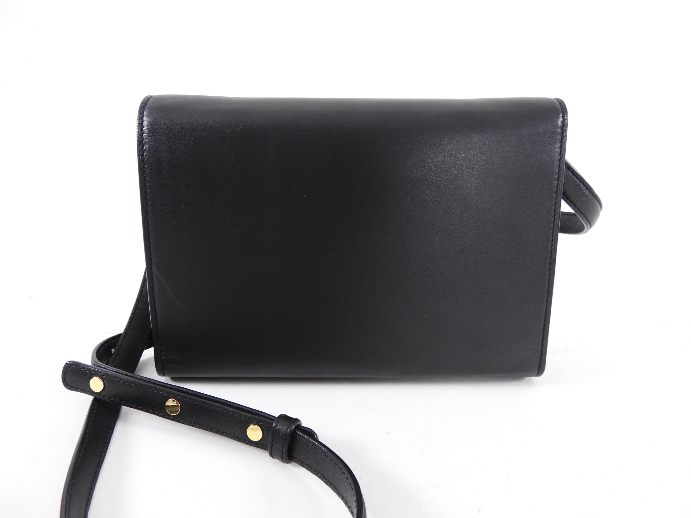 RSVP Paris Black Leather Golden Eyes Bag