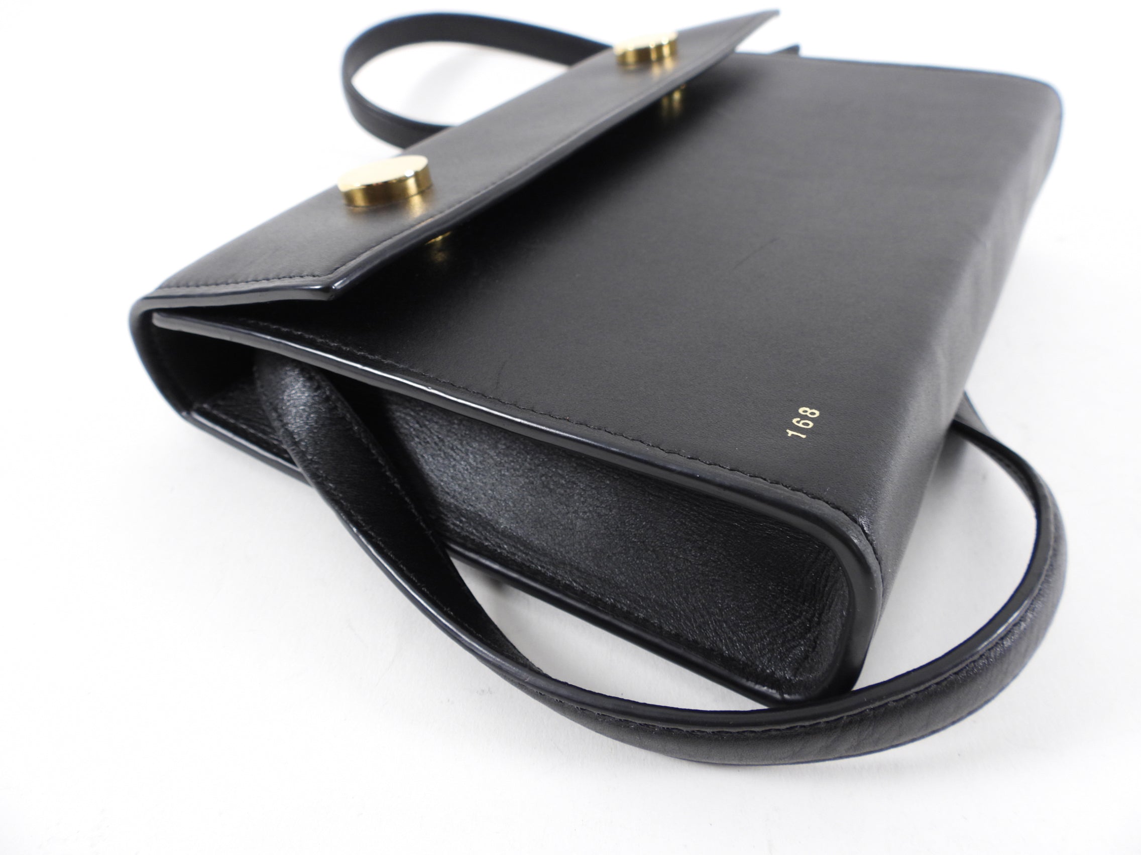 RSVP Paris Black Leather Golden Eyes Bag
