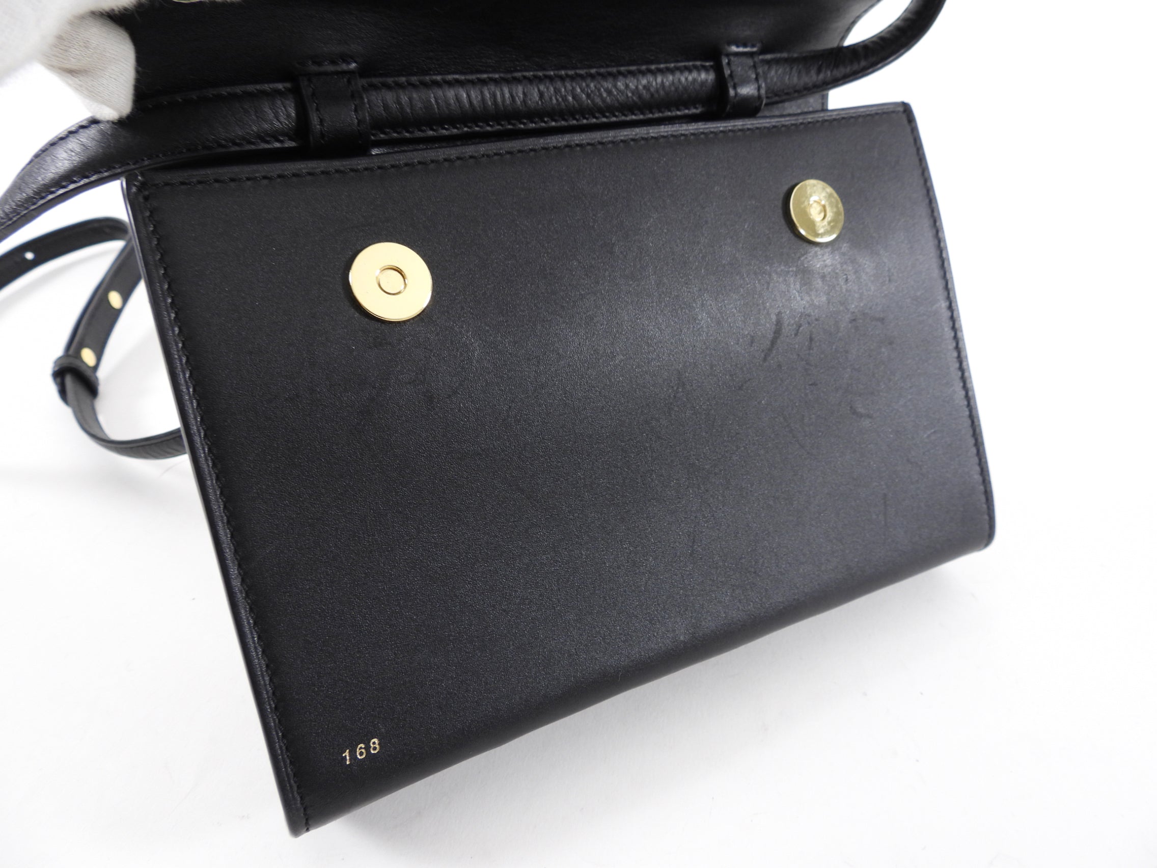 RSVP Paris Black Leather Golden Eyes Bag