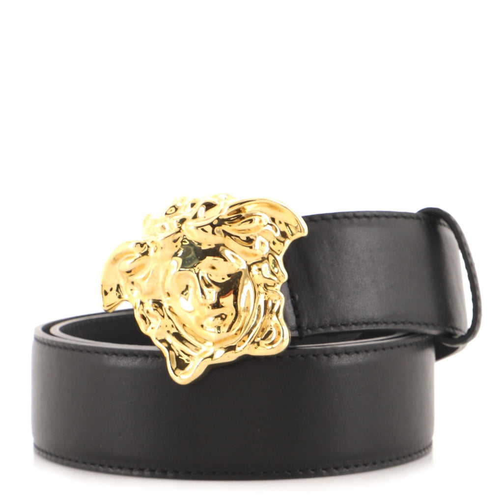Medusa Buckle Belt Leather Wide 90