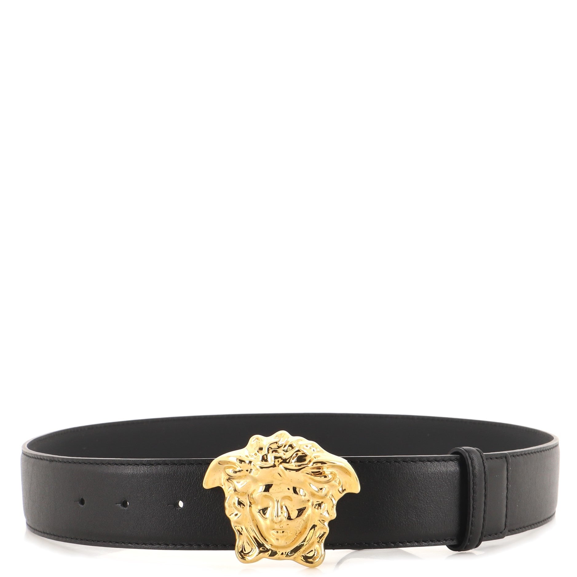 Medusa Buckle Belt Leather Wide 90