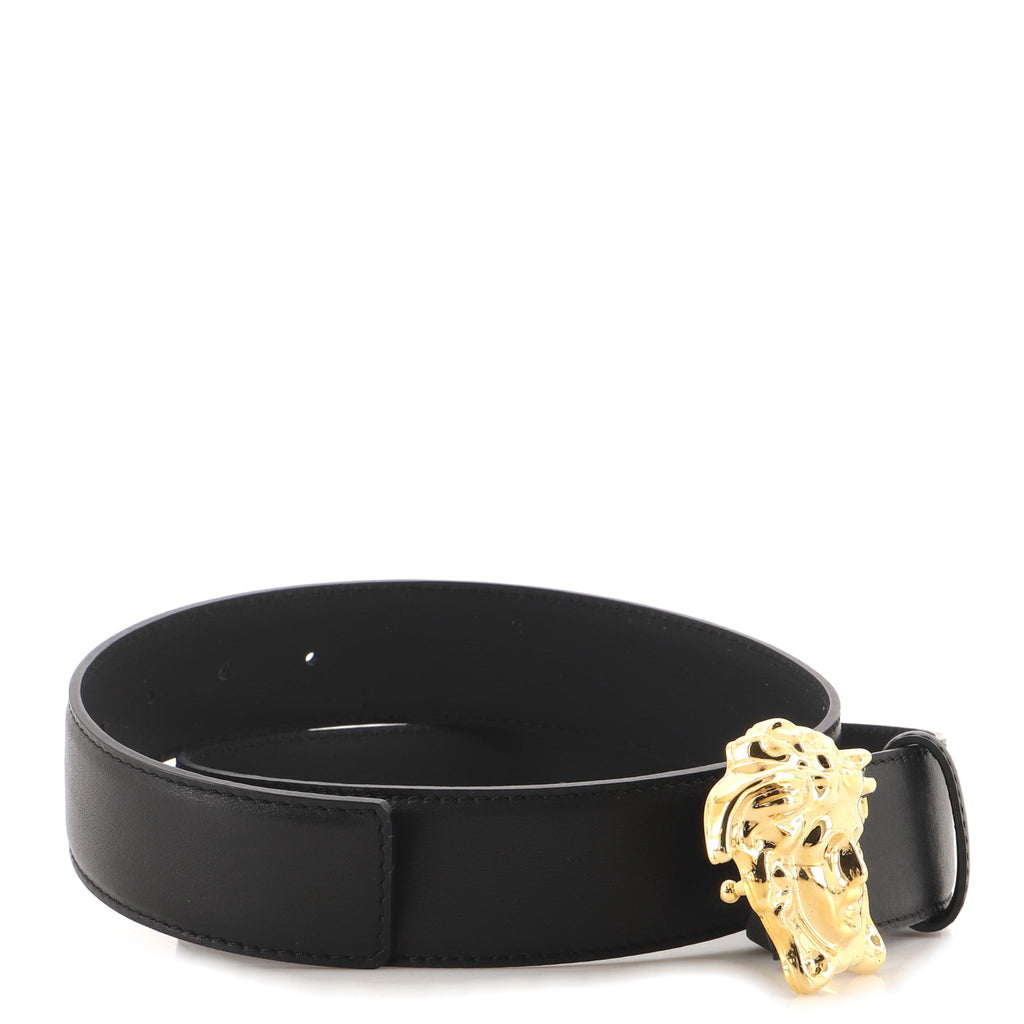 Medusa Buckle Belt Leather Wide 90