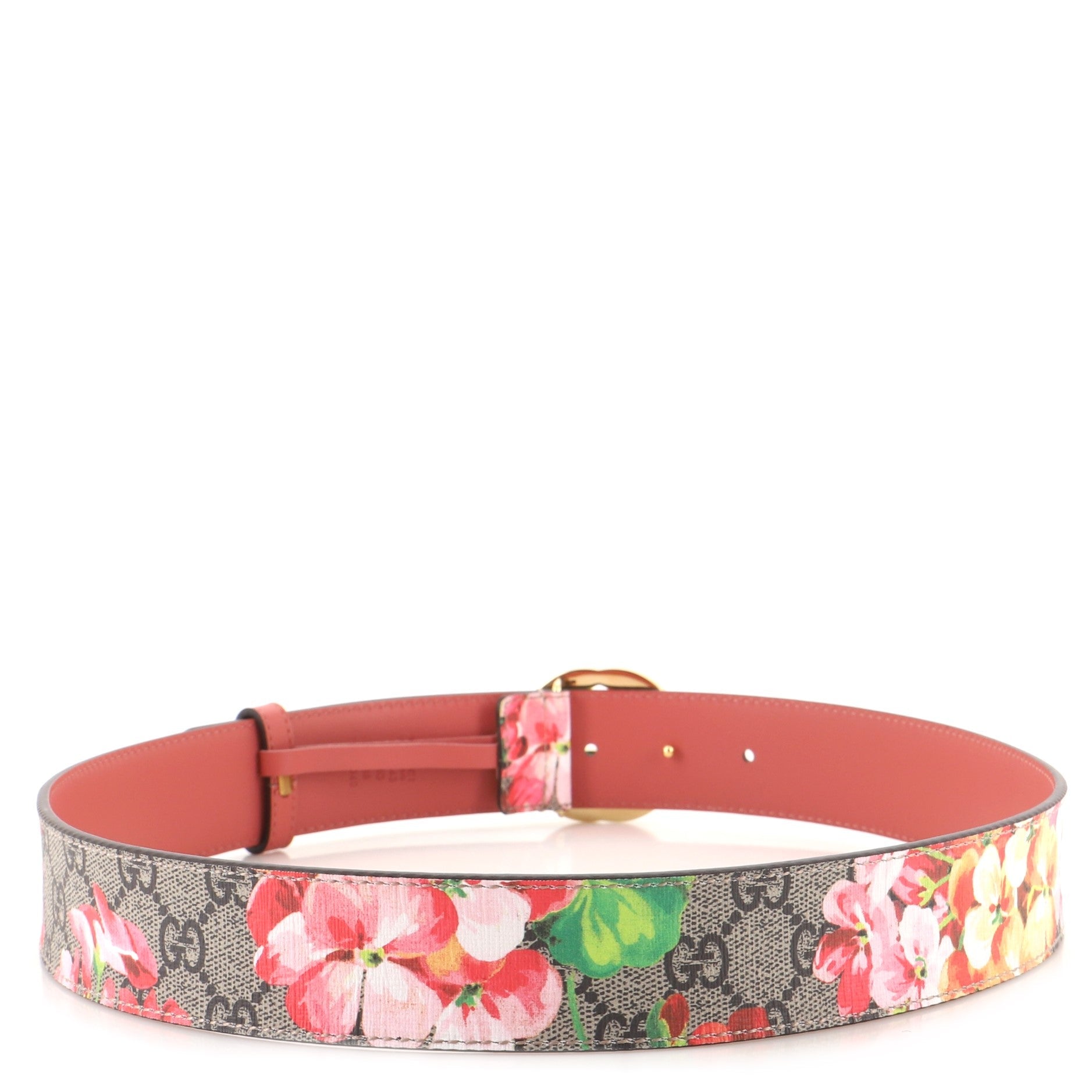 Interlocking G Belt Blooms Print GG Coated Canvas Wide 90