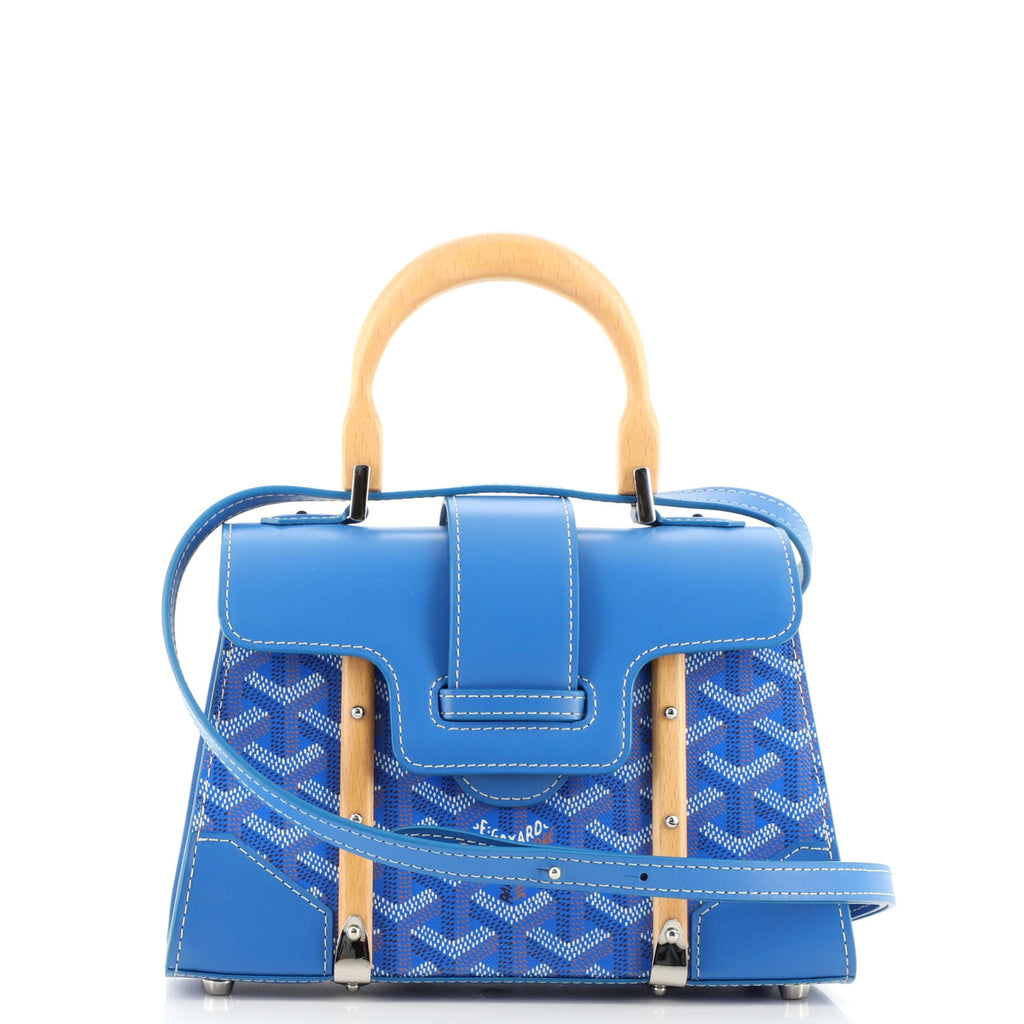 Structured Saigon Top Handle Bag Coated Canvas with Leather Mini