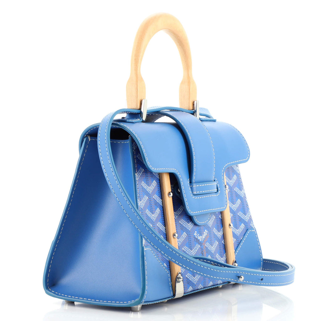 Structured Saigon Top Handle Bag Coated Canvas with Leather Mini