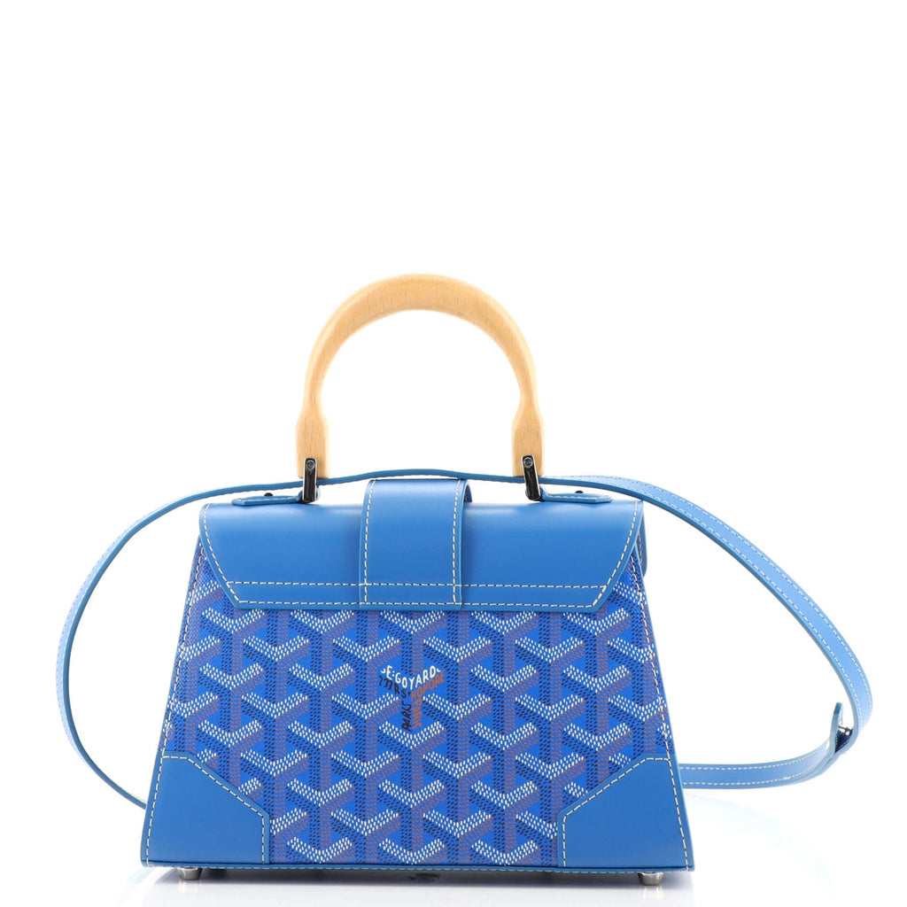 Structured Saigon Top Handle Bag Coated Canvas with Leather Mini