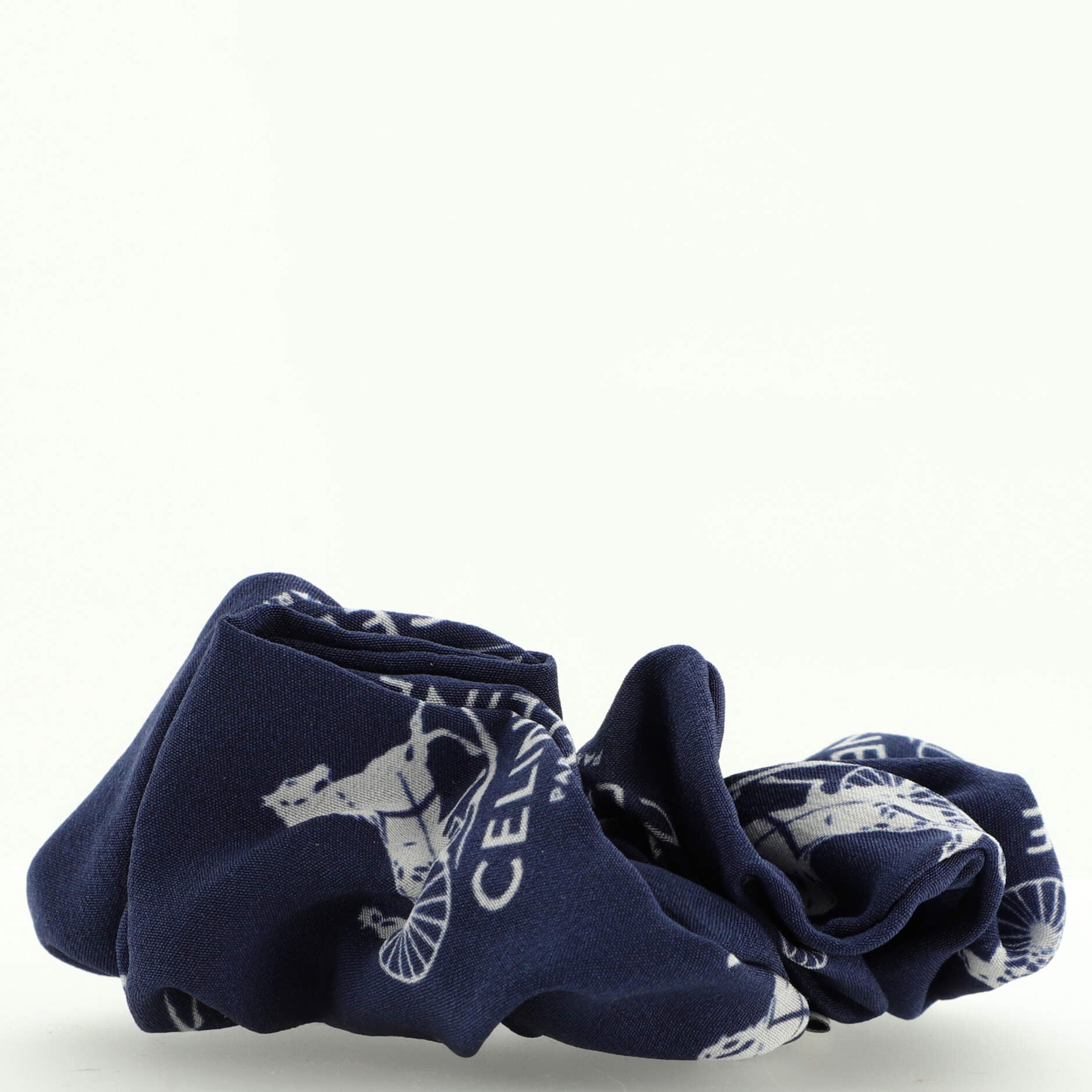 Triomphe Scrunchie Printed Silk with Metal
