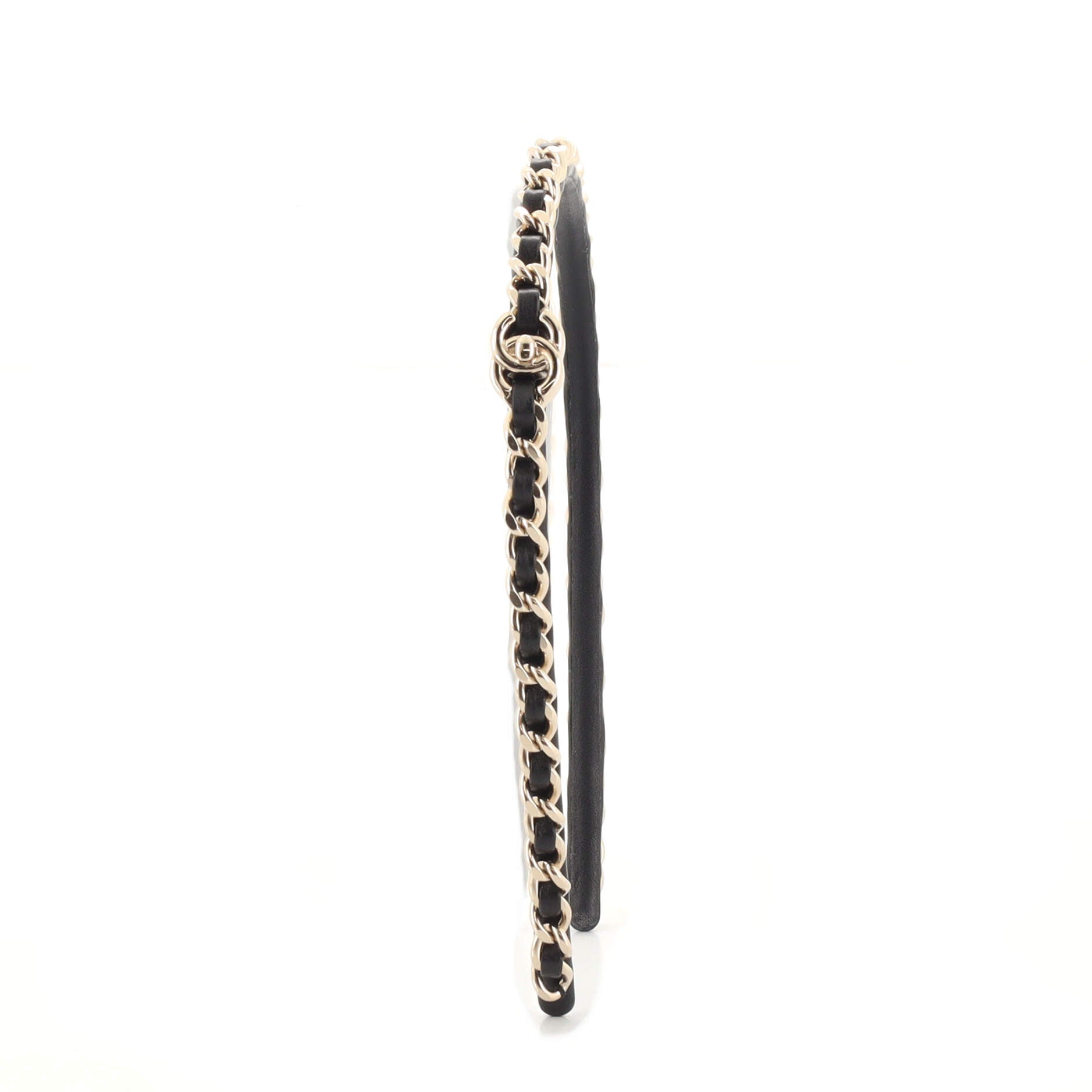 CC Turnlock Chain Link Headband Lambskin and Metal
