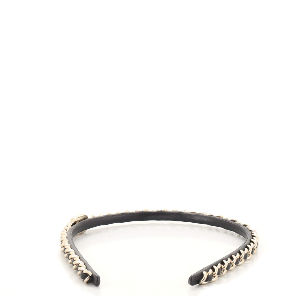 CC Turnlock Chain Link Headband Lambskin and Metal