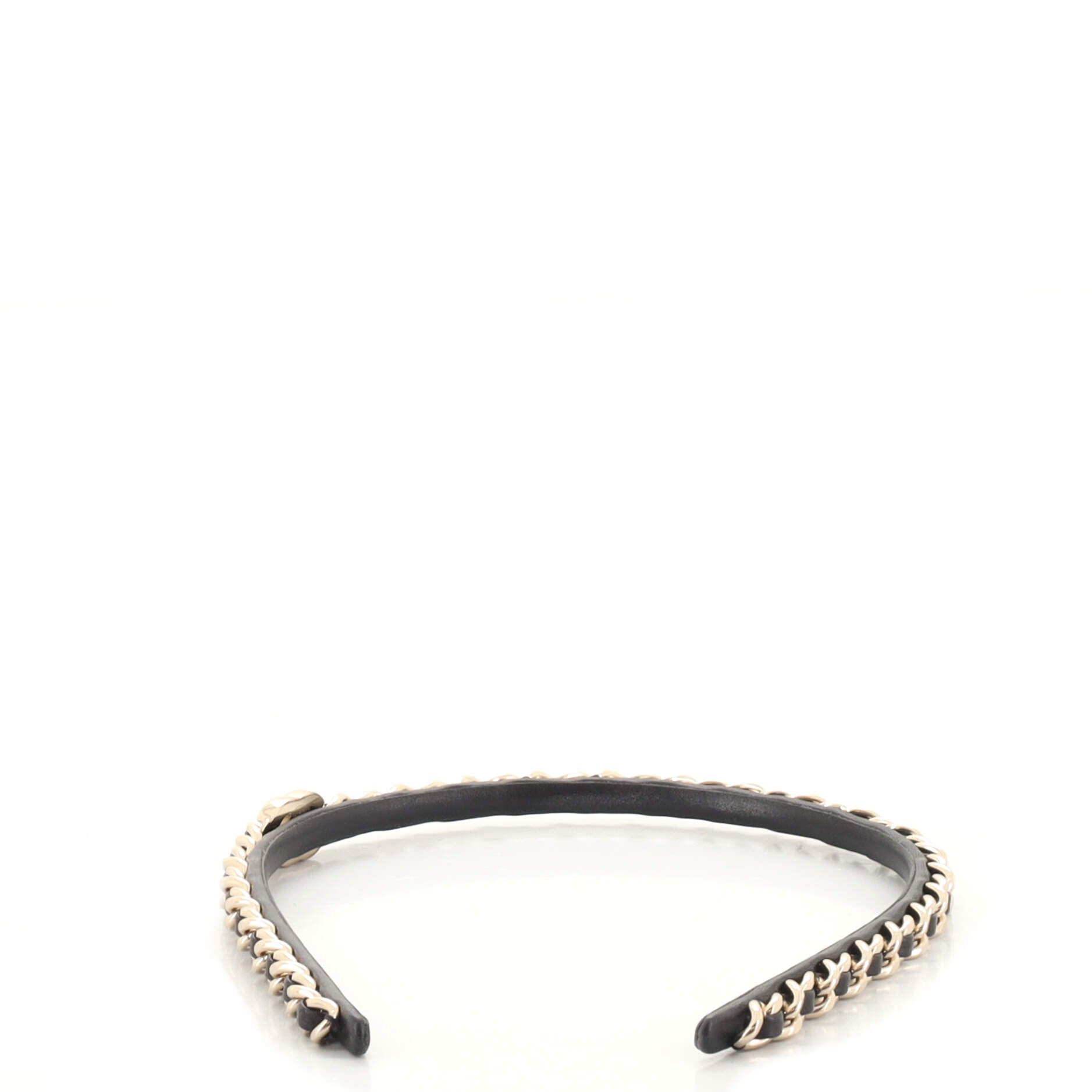 CC Turnlock Chain Link Headband Lambskin and Metal