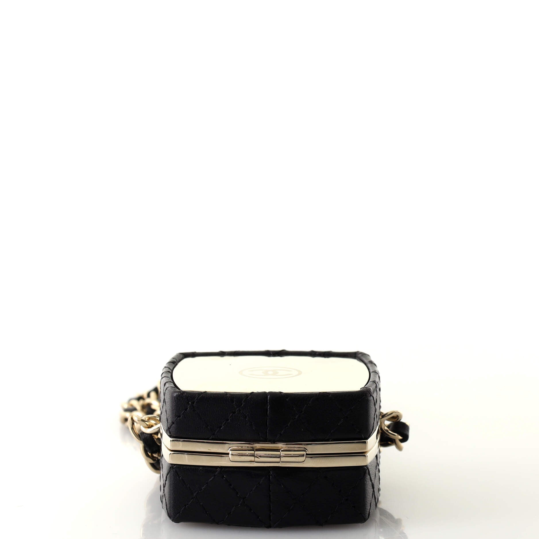 CC Make-Up Box Clutch with Chain Quilted Lambskin and Metal Mini