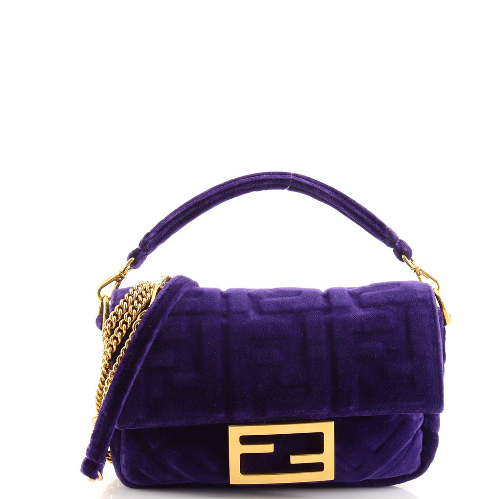 Baguette NM Bag Zucca Embossed Velvet Mini