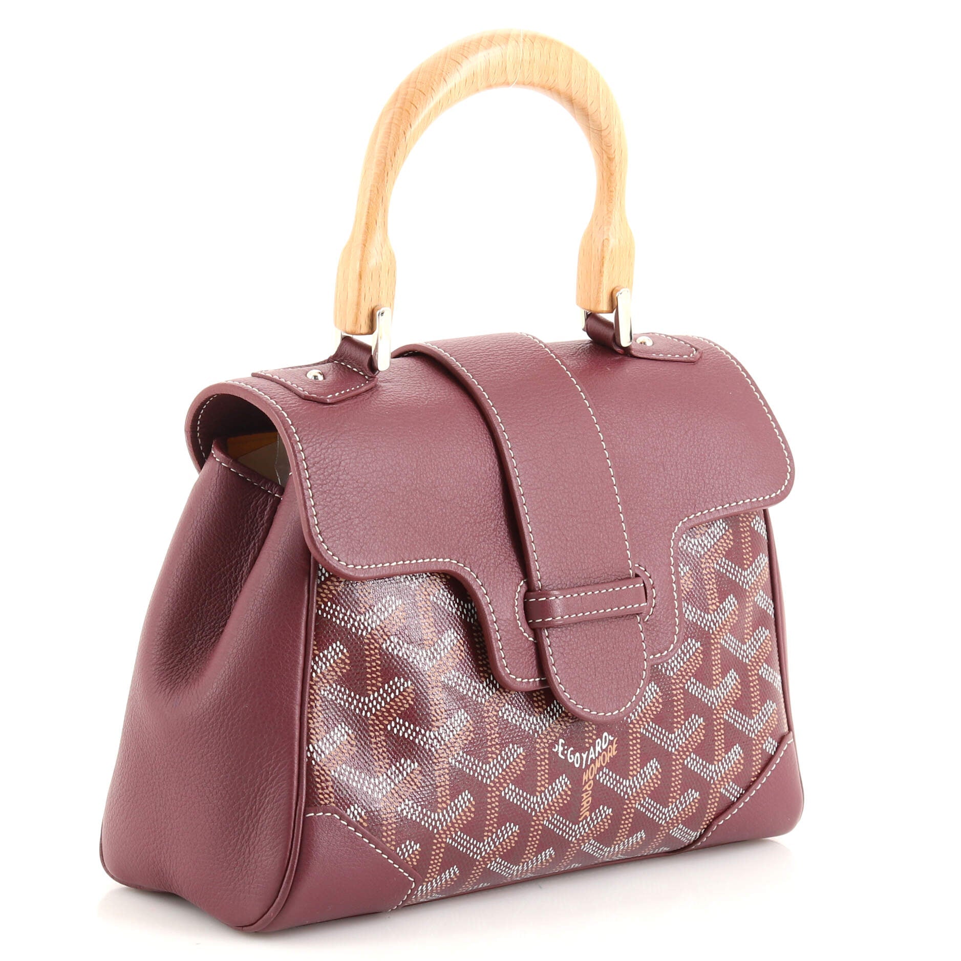 Saigon Top Handle Bag Coated Canvas with Leather Mini