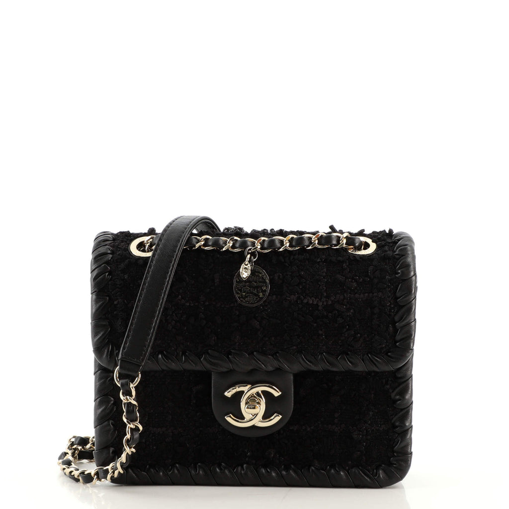 My Own Frame Flap Bag Quilted Tweed with Braided Calfskin Mini