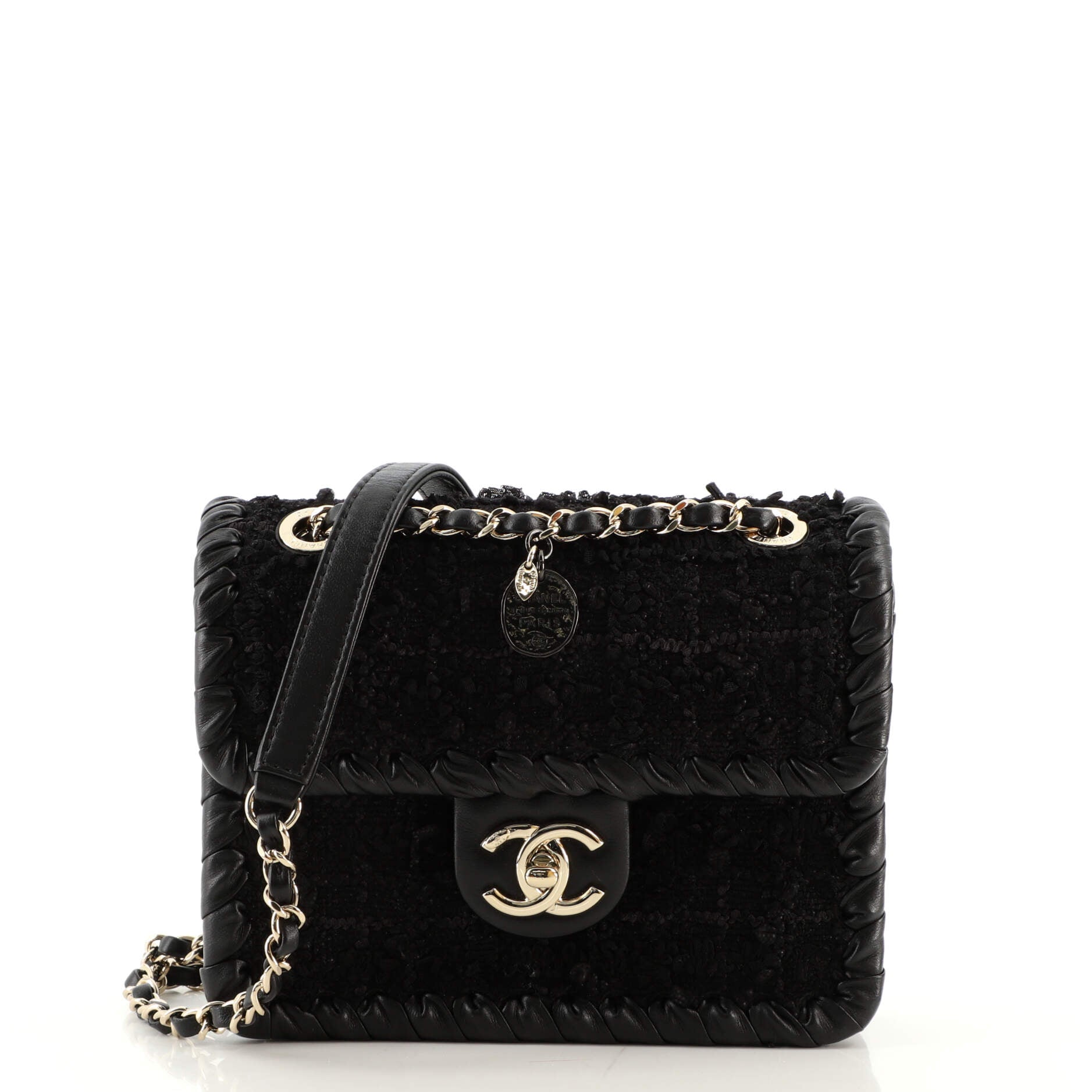 My Own Frame Flap Bag Quilted Tweed with Braided Calfskin Mini